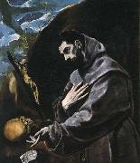 GRECO, El St Francis Praying oil painting artist